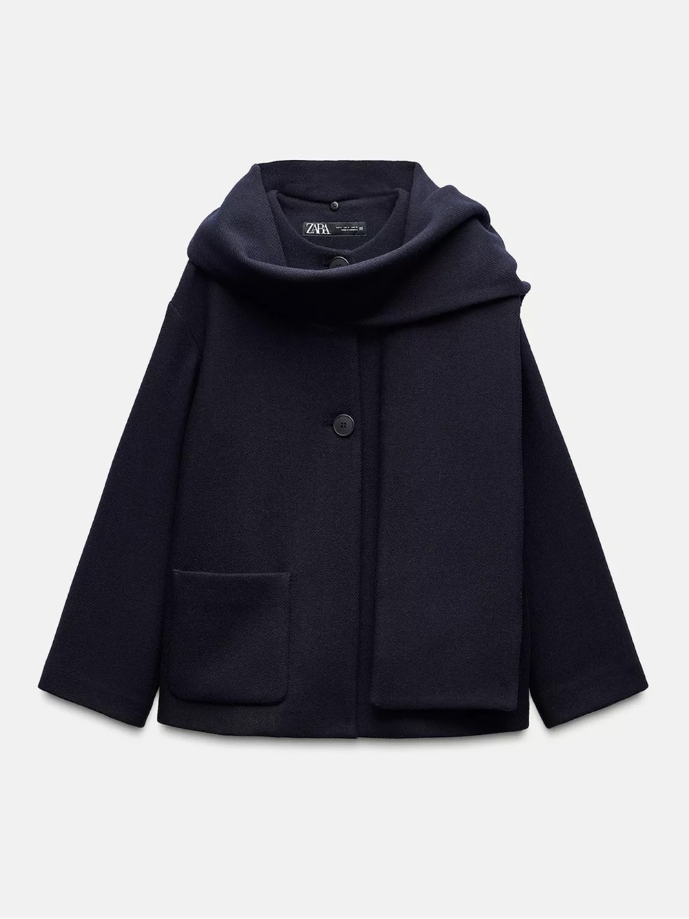 ZARA Wool Blend Scarf Coat